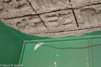 Ceiling repairs needed after the April 16 Earthquake in Manabi Ecuador.