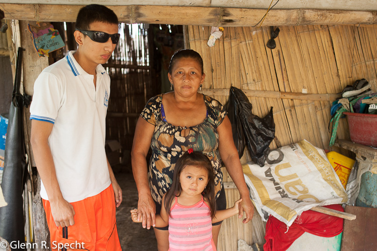 Carlos Pihuave Reyes, 20 years old, has profound visual disability and lives with his parents and younger sister in the neighborhood Las Cumbres,Canton Jipijapa. The structure and walls of their house were affected by the earthquake, and the situation is made worse by the fact the house is located on a slope. We urgently need to build him a new home elsewhere because they continue to live there in spite of the risk to do so.